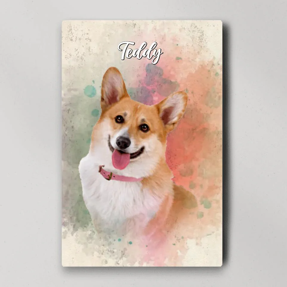 Dog Portrait Watercolor Print Custom Canvas Poster Gift For Dog Lovers - Image 3