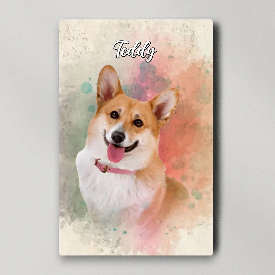 Dog Portrait Watercolor Print Custom Canvas Poster Gift For Dog Lovers - Image 4