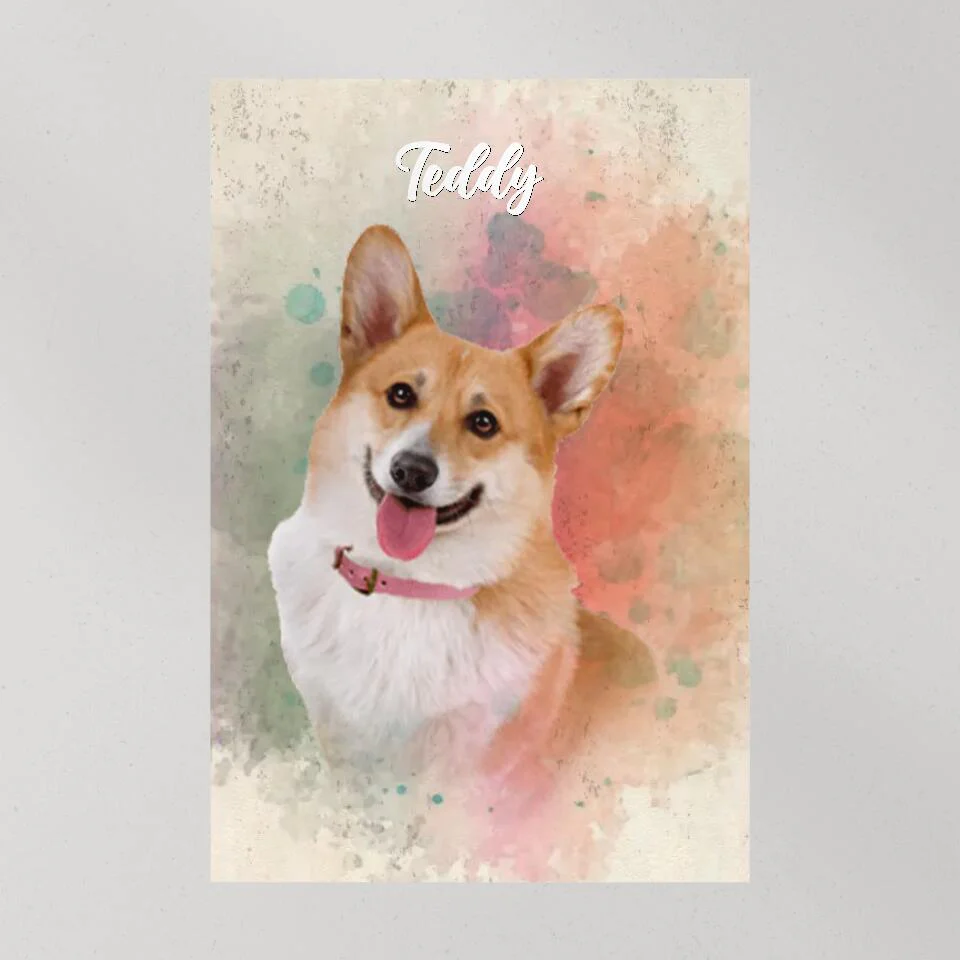 Dog Portrait Watercolor Print Custom Canvas Poster Gift For Dog Lovers - Image 8