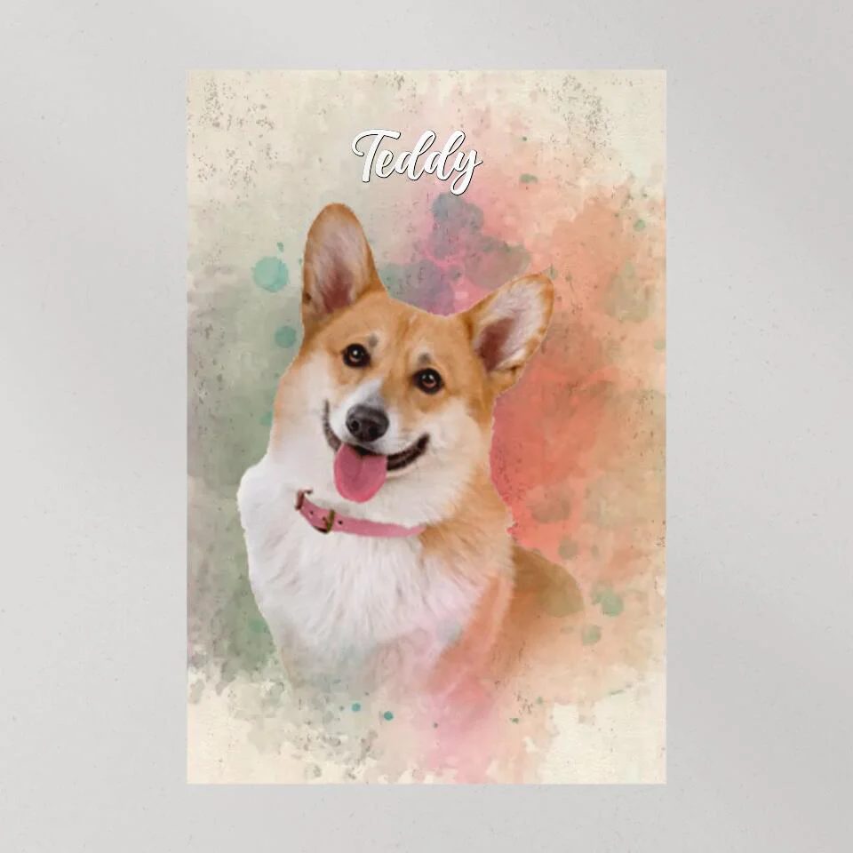 Dog Portrait Watercolor Print Custom Canvas Poster Gift For Dog Lovers - Image 9