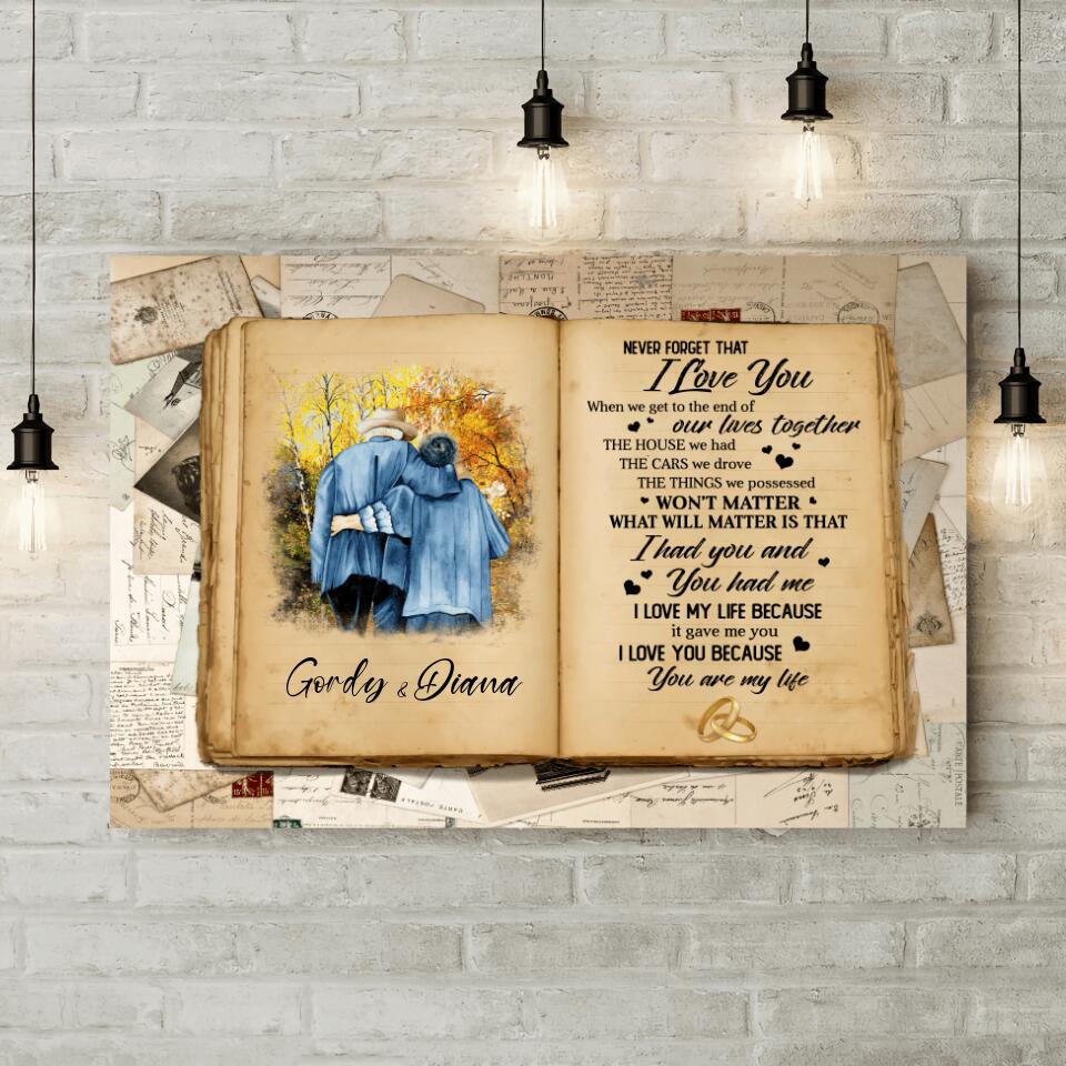 Don't Forget That I Love You Custom Canvas Poster Anniversary Gift For Old Couples - Image 3