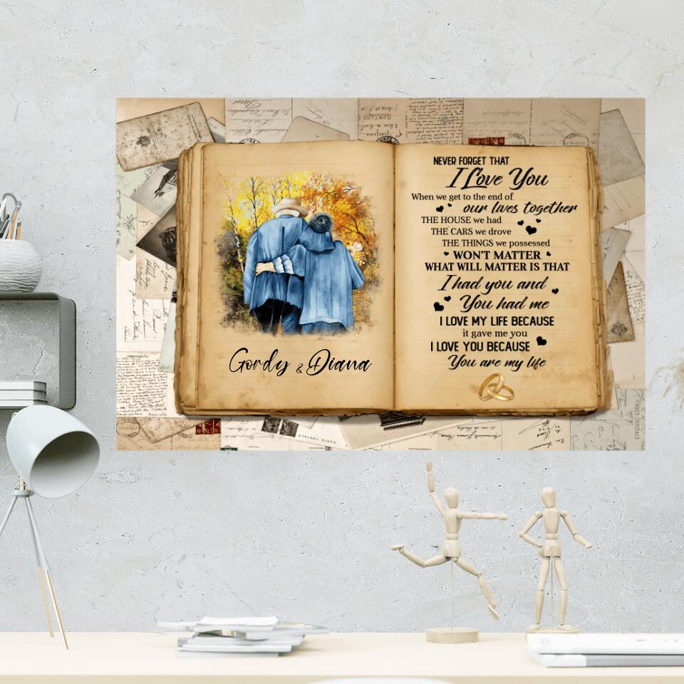 Don't Forget That I Love You Custom Canvas Poster Anniversary Gift For Old Couples - Image 5