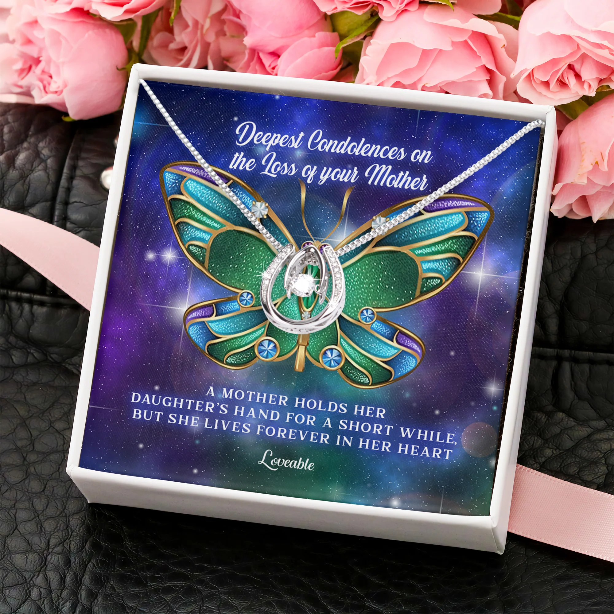 Dragonfly Deepest Condolences on the Loss of your Mother, Women Necklace, Memorial Gift for Loss Mom - Image 3