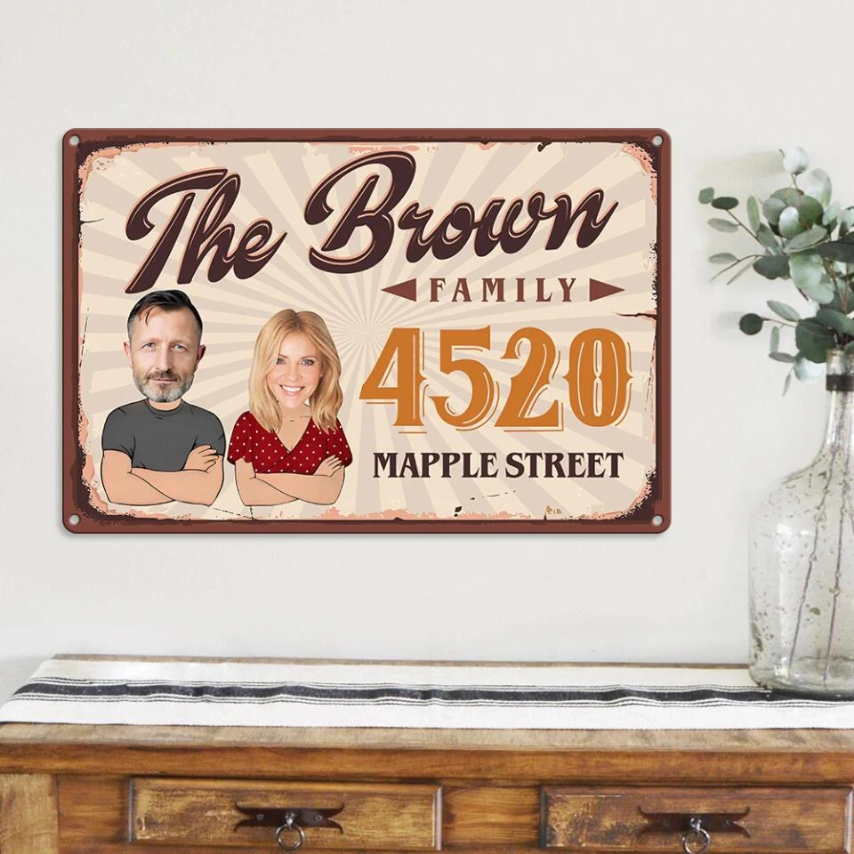 Personalized Valentine Gifts - Drawing Chibi Couple Address Sign For Yard - Housewarming Gifts - Custom Metal Sign - Anniversary Gift For Couples - Image 8