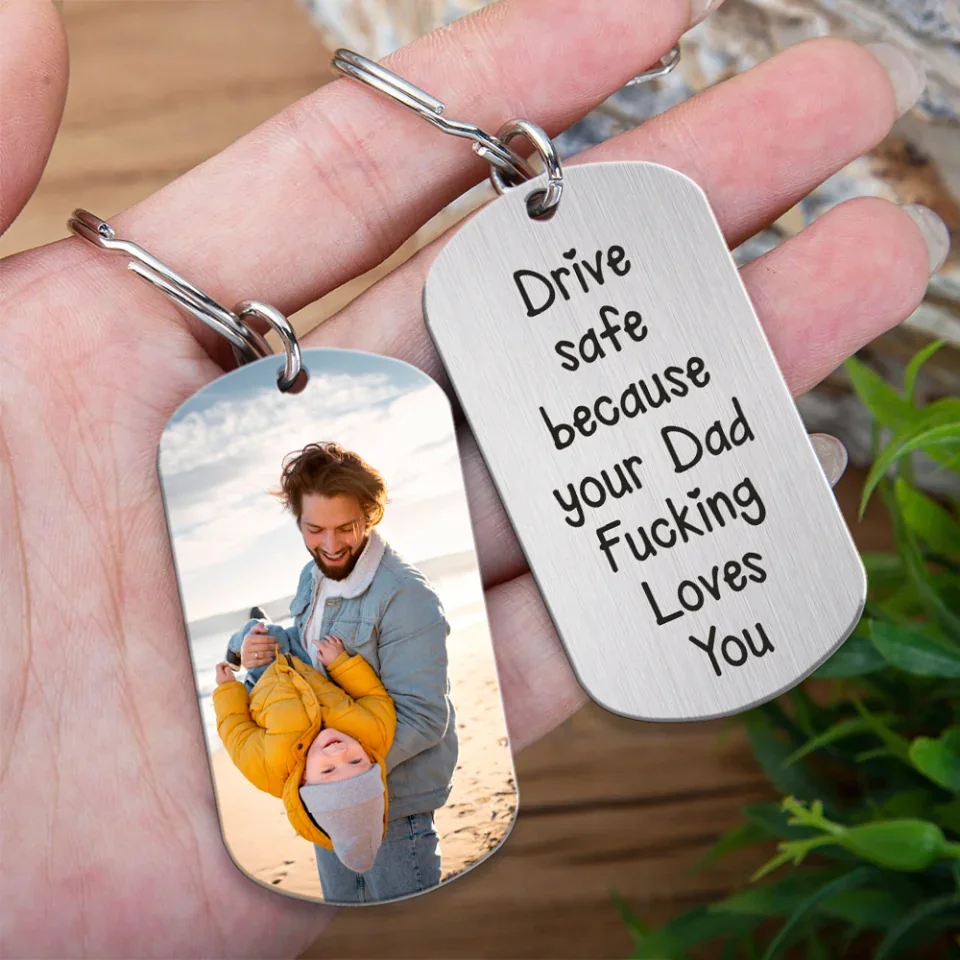 Drive Safe Keychain To Son Daughter From Mom Dad - Upload Photo Keychain - I Love You Gift For Son For Daughter - Image 6