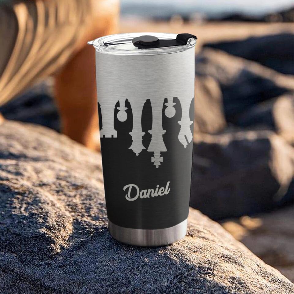 Chess Stainless Steel Tumbler, Personalized Chess Gift, Board Game Gift, Chess Lover Gift - 302IHPNPTU239 - Image 5