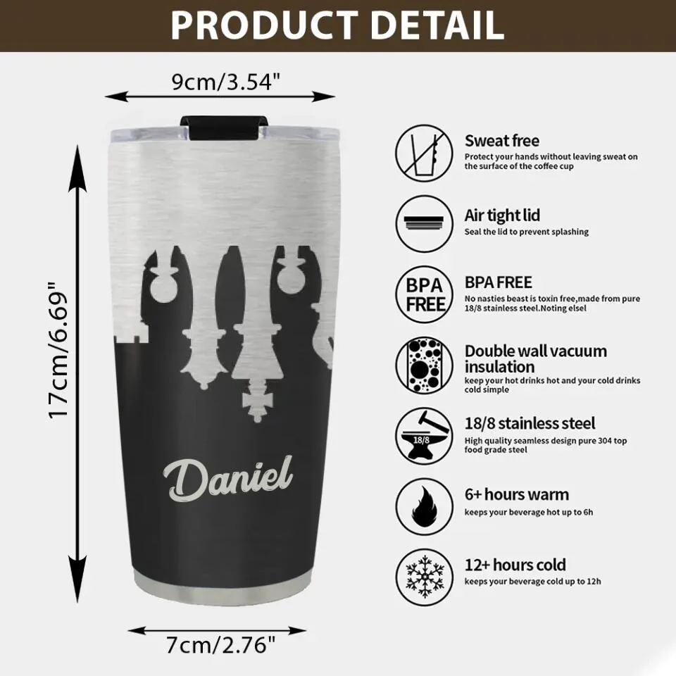 Chess Stainless Steel Tumbler, Personalized Chess Gift, Board Game Gift, Chess Lover Gift - 302IHPNPTU239 - Image 7