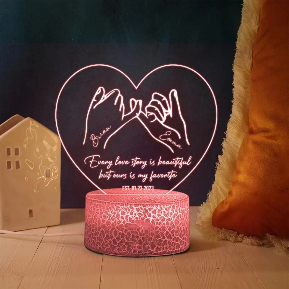 Personalized Valentine Gifts - Every Love Story Is Beautiful But Ours Is My Favorite Personalized Led Light - Image 3