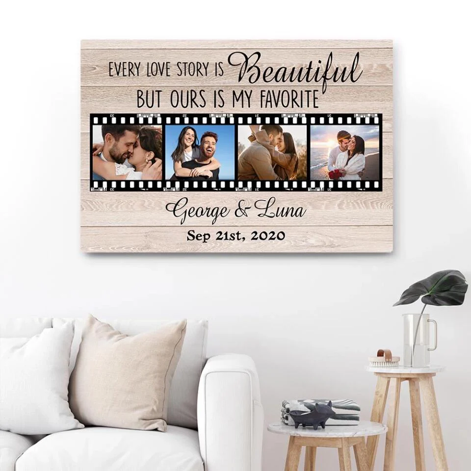 Every Love Story Is Beautiful Custom Canvas Poster Anniversary Gift For Couples - Image 9