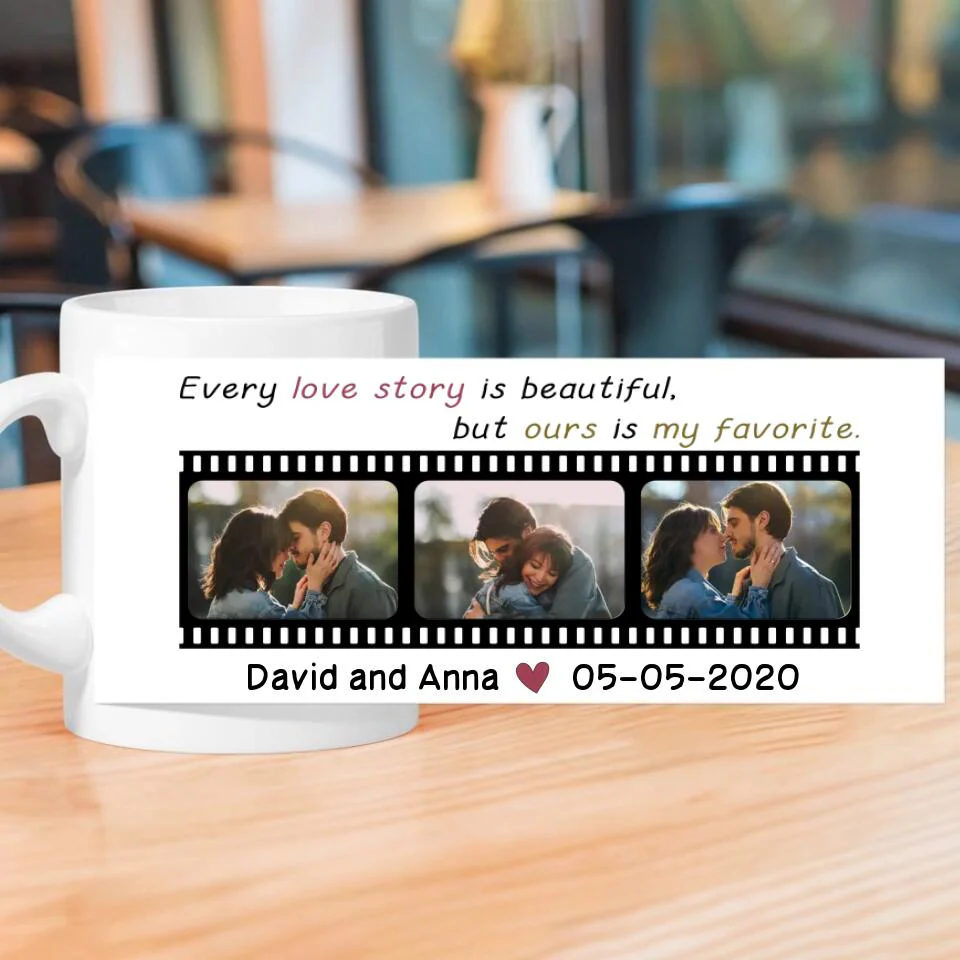 Every Love Story Is Beautiful Personalized White Mug - Image 2