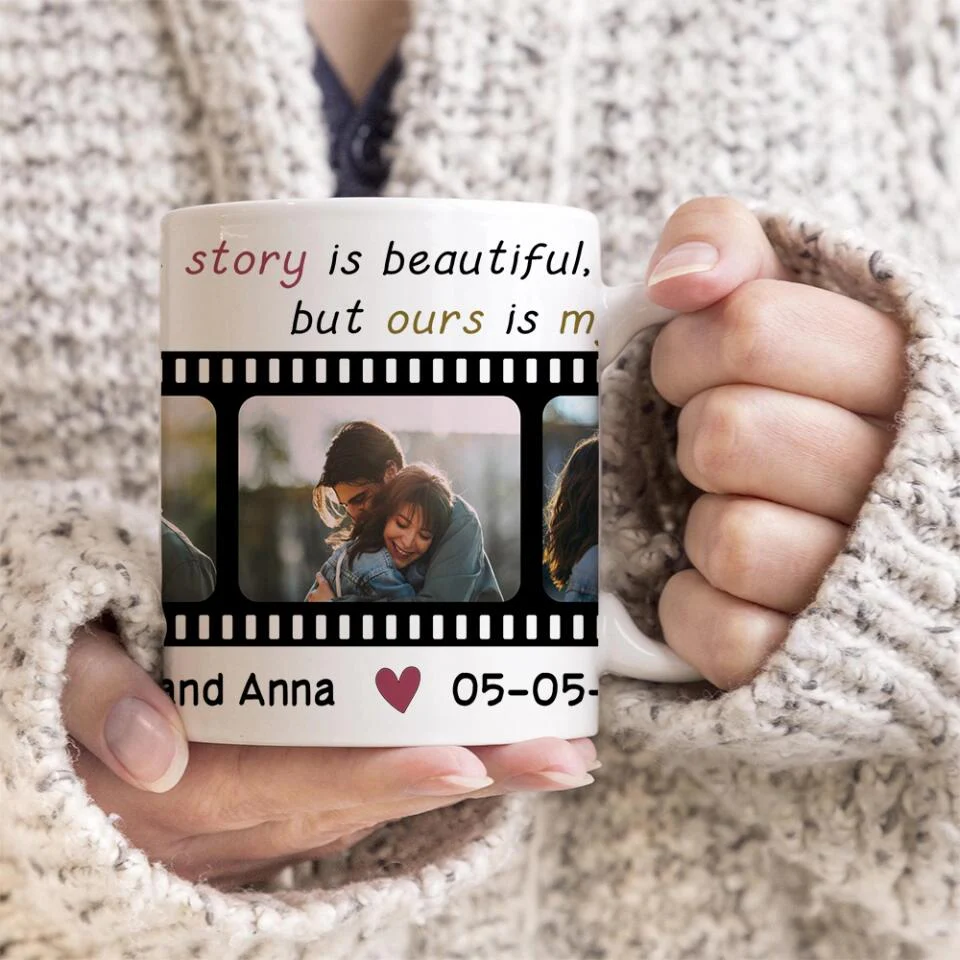 Every Love Story Is Beautiful Personalized White Mug - Image 6