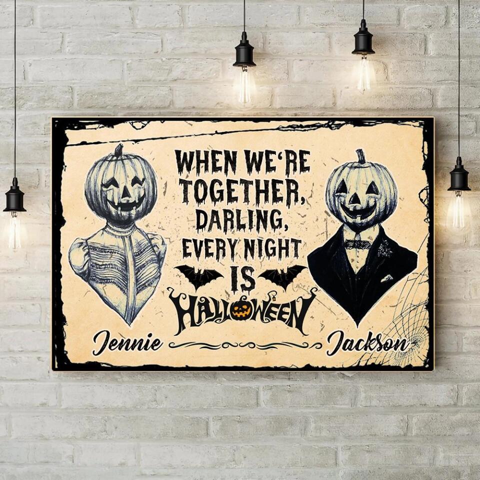 Every Night Is Halloween Custom Canvas Poster Halloween Gift For Couples - Image 6
