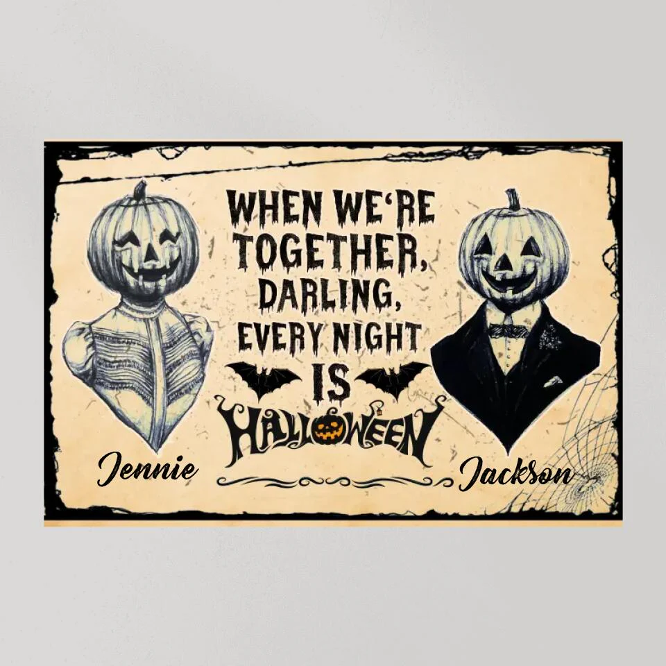 Every Night Is Halloween Custom Canvas Poster Halloween Gift For Couples - Image 8
