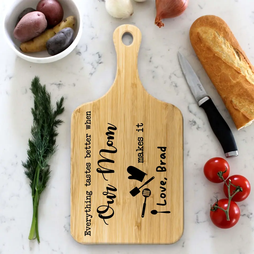 Everything Tastes Better Personalized Wooden Cutting Board - Image 6