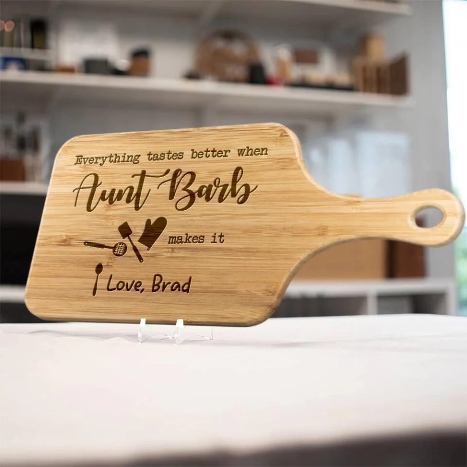 Everything Tastes Better Personalized Wooden Cutting Board - Image 8