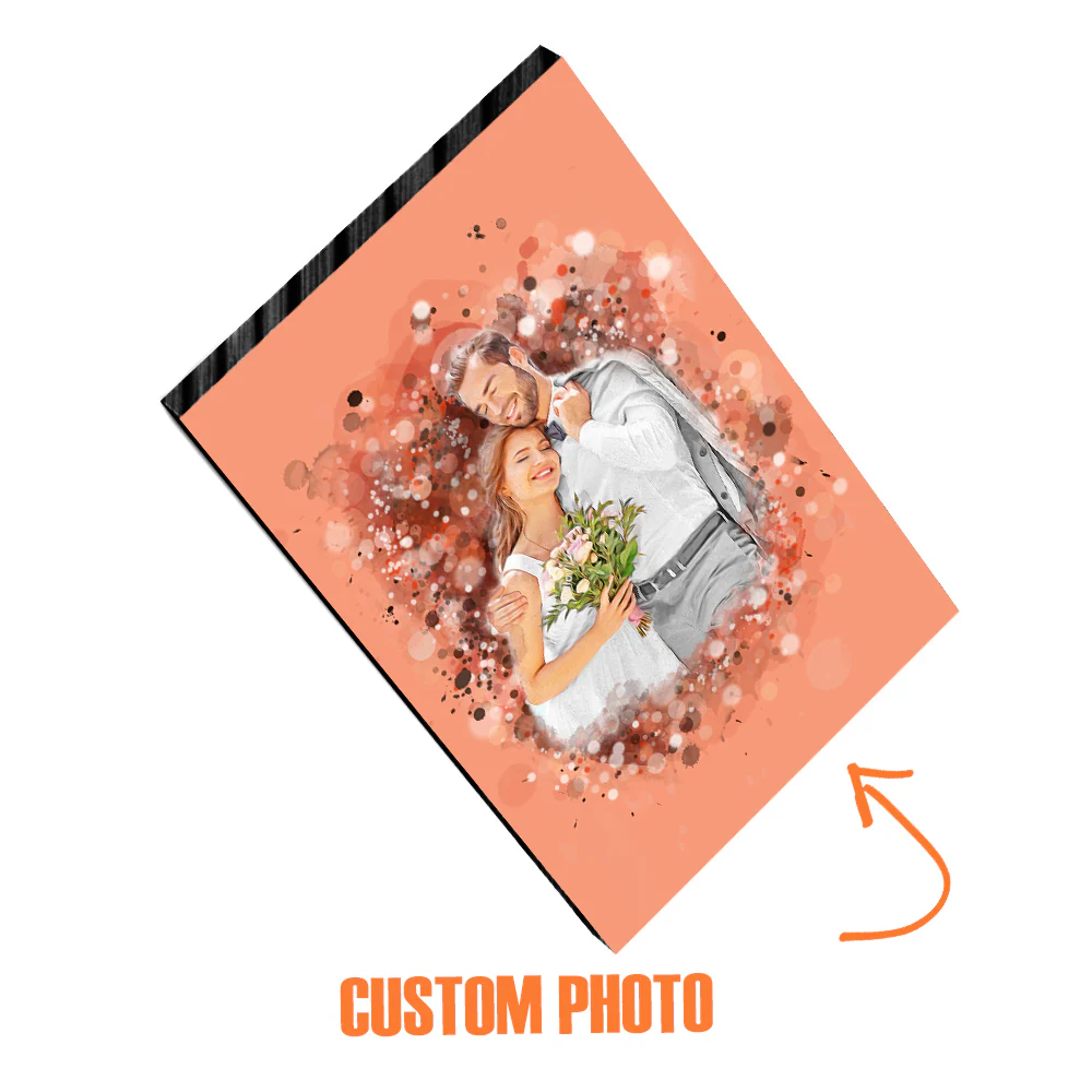 Family Art Couple Wedding - Customized Family Photo - Personalized Desktop Plaque - Image 4