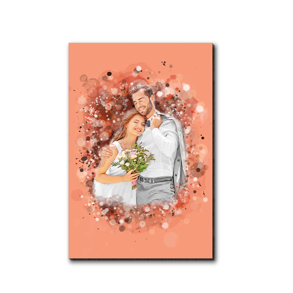 Family Art Couple Wedding - Customized Family Photo - Personalized Desktop Plaque - Image 5