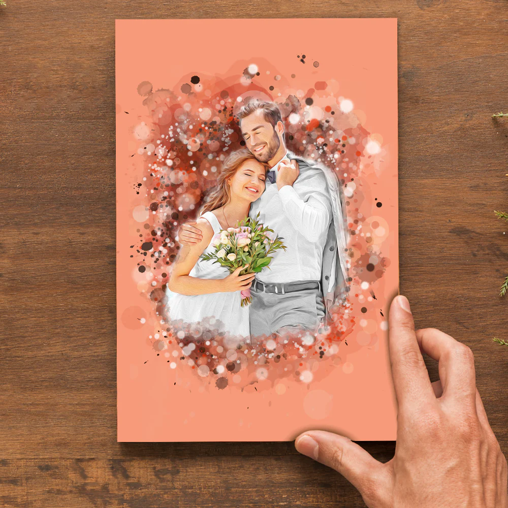 Family Art Couple Wedding - Customized Family Photo - Personalized Desktop Plaque - Image 6