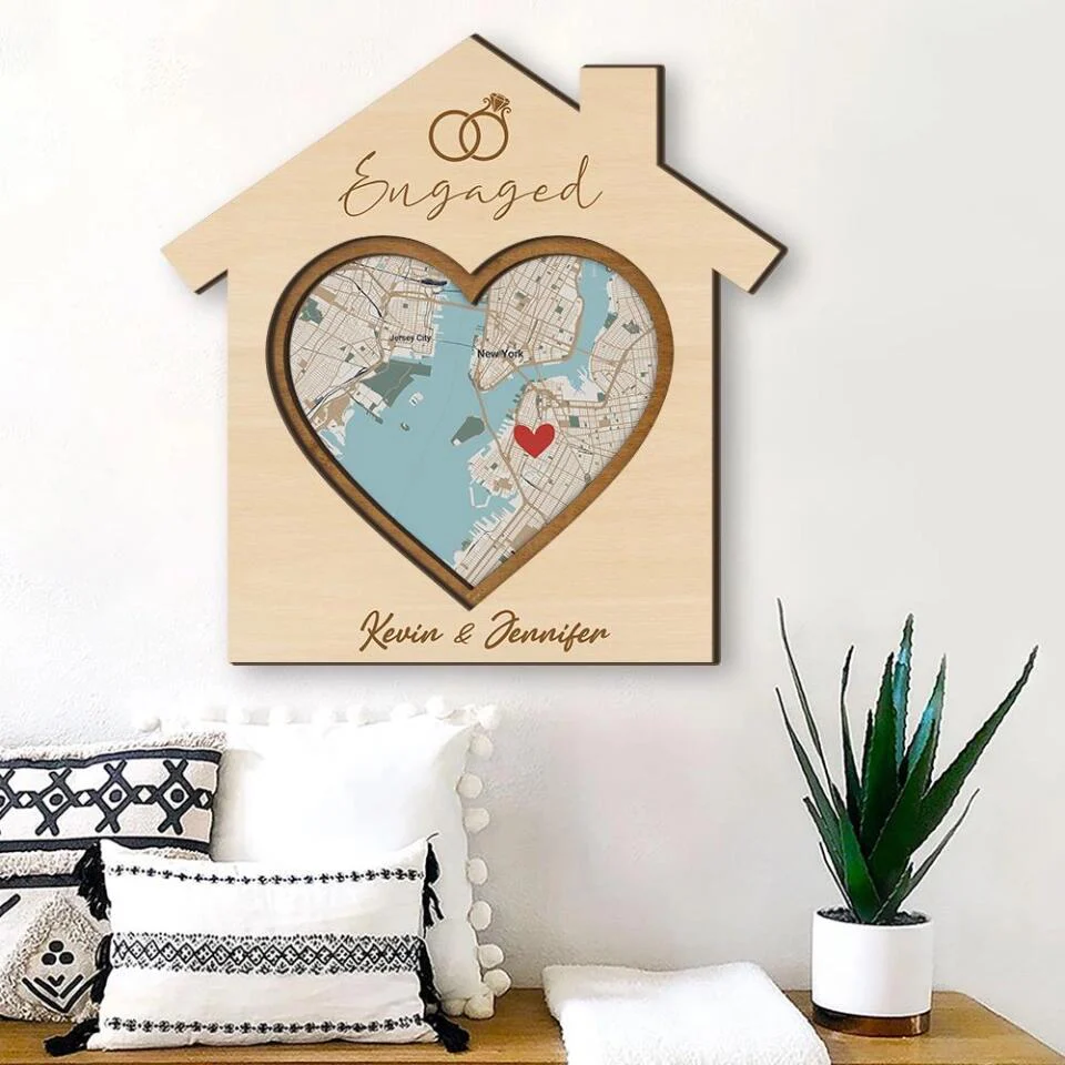 Couple Wooden Sign Family Couple Personalized 3 Layered Wooden Art - Image 3