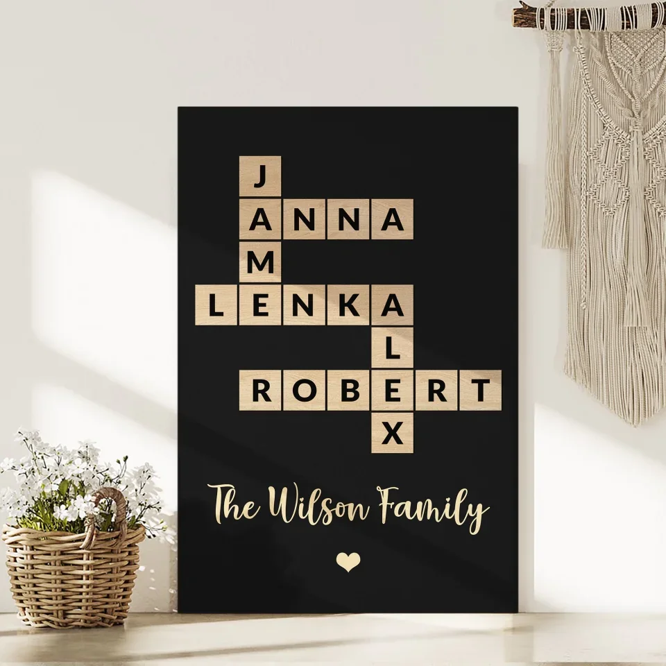 Family Crossword Art - Created In A Moment, Treasured Forever Personalized Poster - Housewarming Gifts - Image 10
