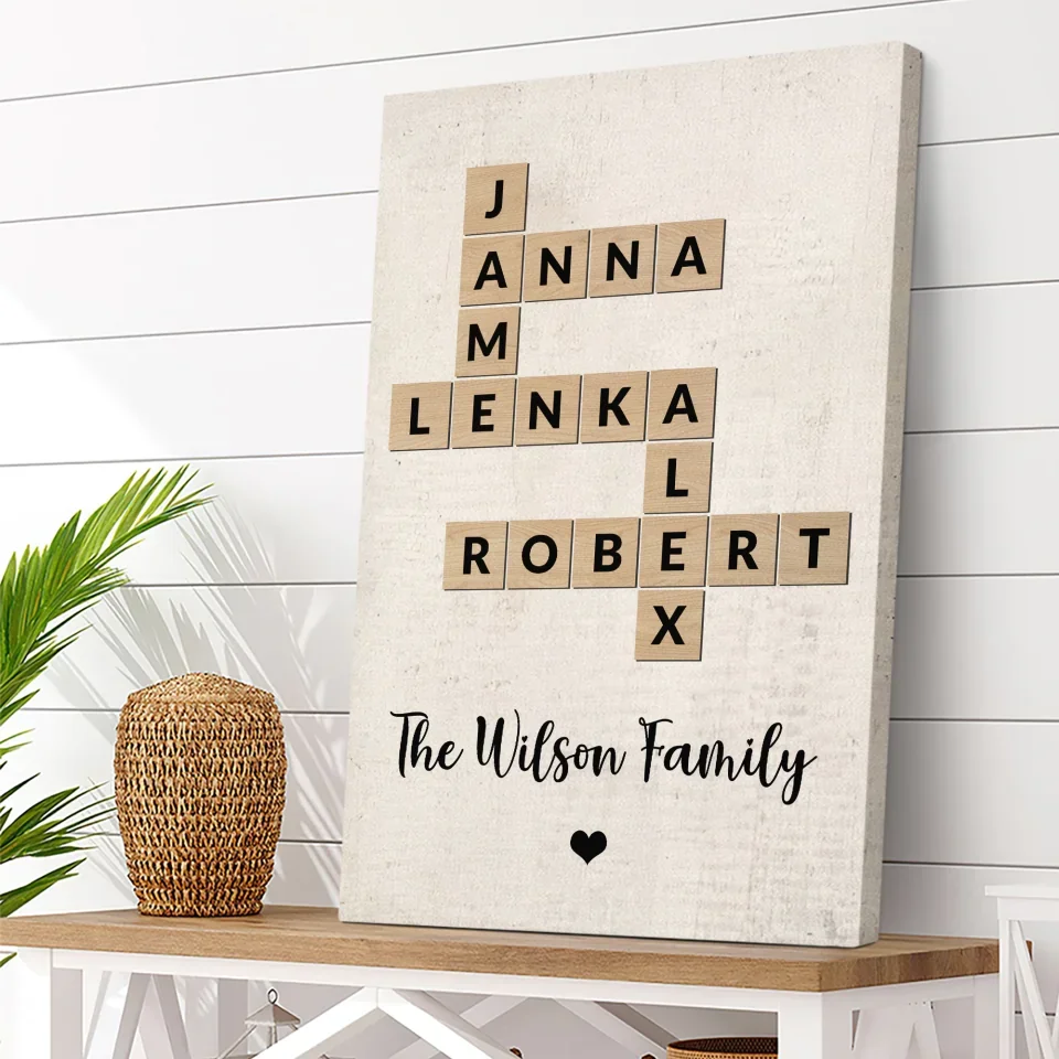 Family Crossword Art - Created In A Moment, Treasured Forever Personalized Poster - Housewarming Gifts - Image 11