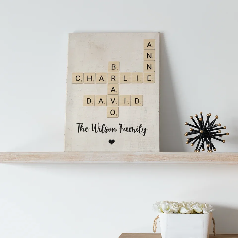 Family Crossword Art - Created In A Moment, Treasured Forever Personalized Poster - Housewarming Gifts - Image 13