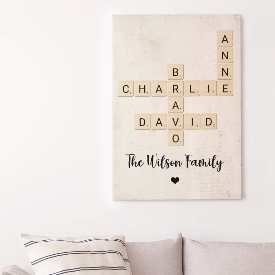 Family Crossword Art - Created In A Moment, Treasured Forever Personalized Poster - Housewarming Gifts - Image 16