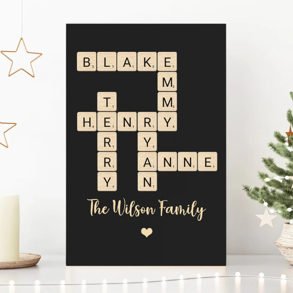 Family Crossword Art - Created In A Moment, Treasured Forever Personalized Poster - Housewarming Gifts - Image 18