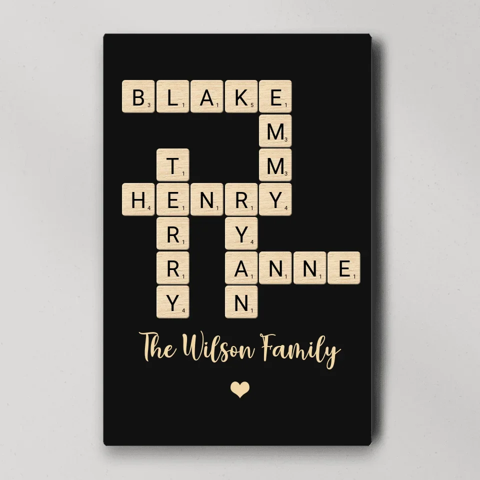 Family Crossword Art - Created In A Moment, Treasured Forever Personalized Poster - Housewarming Gifts - Image 6
