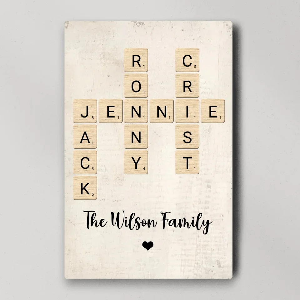 Family Crossword Art - Created In A Moment, Treasured Forever Personalized Poster - Housewarming Gifts - Image 7