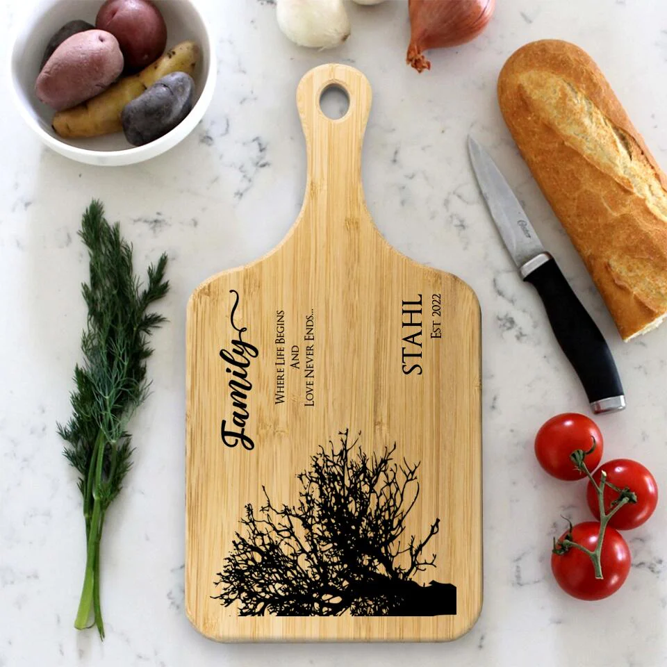 Family, Where Life Begin and Love Never Ends - Personalized Cutting Board - Gift for Parents - Image 4