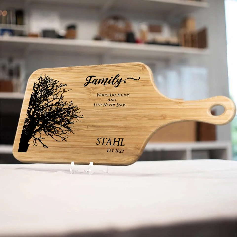Family, Where Life Begin and Love Never Ends - Personalized Cutting Board - Gift for Parents - Image 5