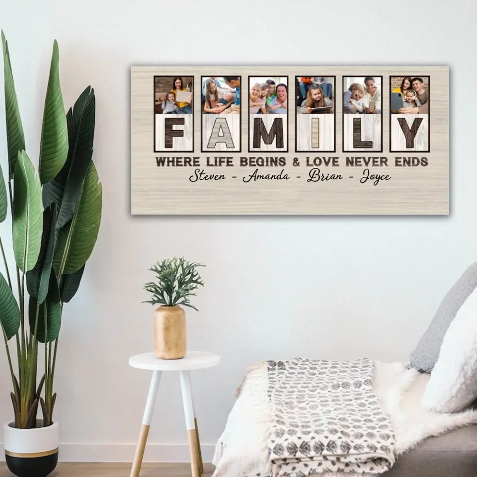 Family Where Life Begins And Love Never Ends, Custom Family Name Wooden Key Holder Hanger, Indoor Home Decor Gift - Image 12