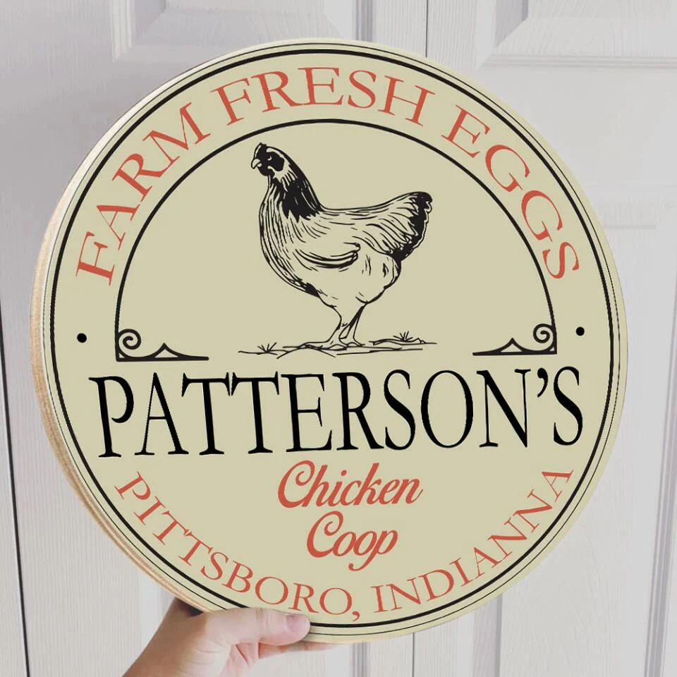 Farm Fresh Eggs Round Wooden Sign - Image 7