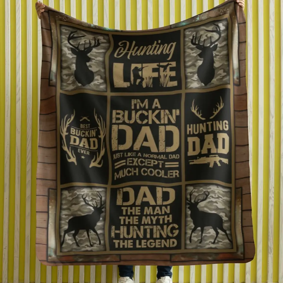 Father Daughter Hunting The Man The Myth The Legend Special Blanket Gift For Dad - Image 3