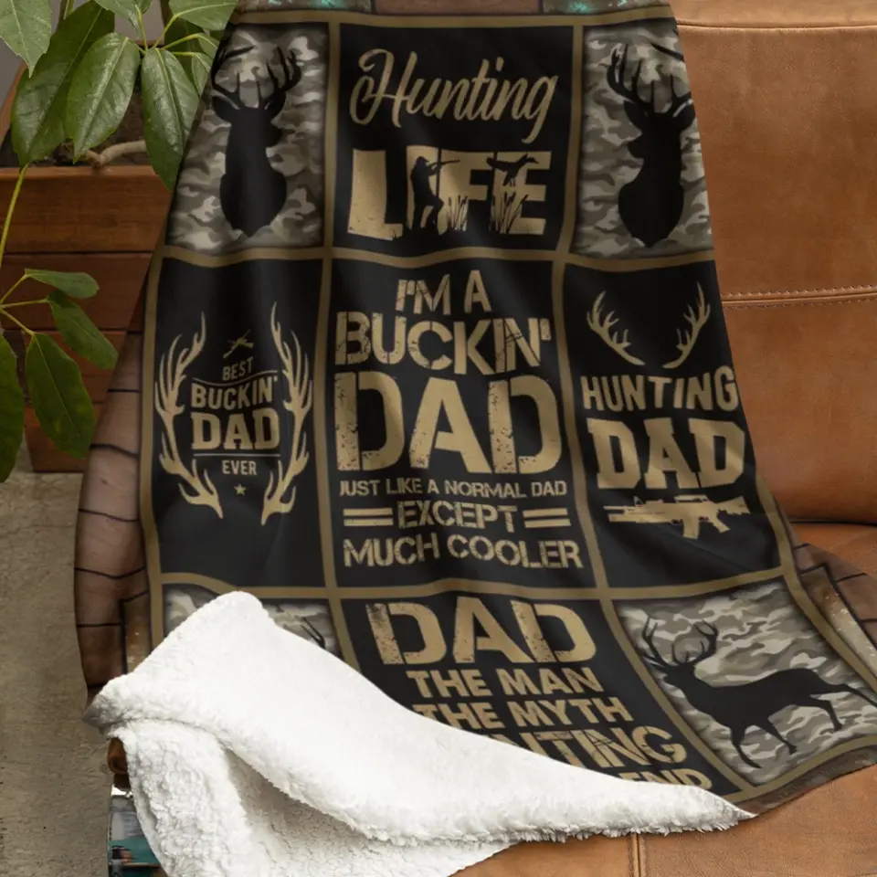 Father Daughter Hunting The Man The Myth The Legend Special Blanket Gift For Dad - Image 4