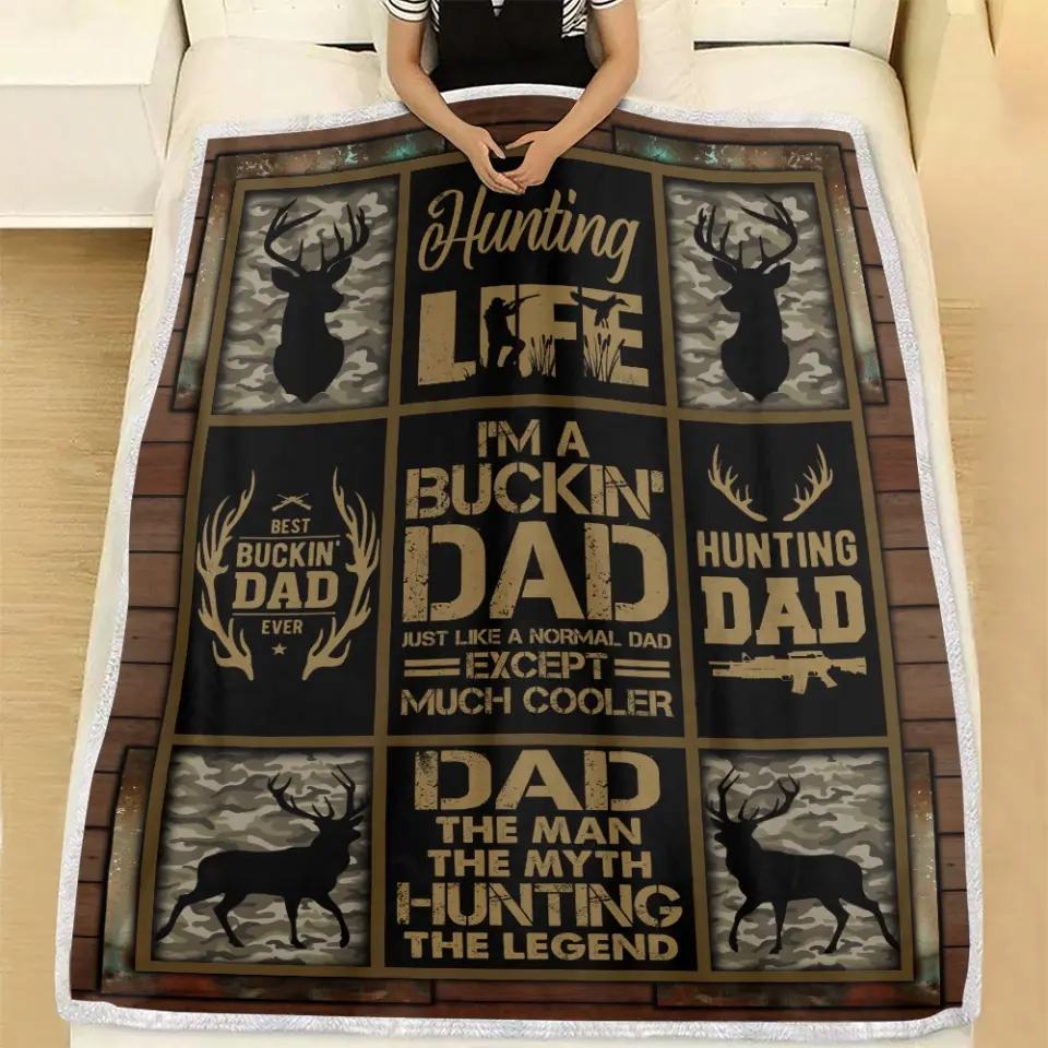 Father Daughter Hunting The Man The Myth The Legend Special Blanket Gift For Dad - Image 6