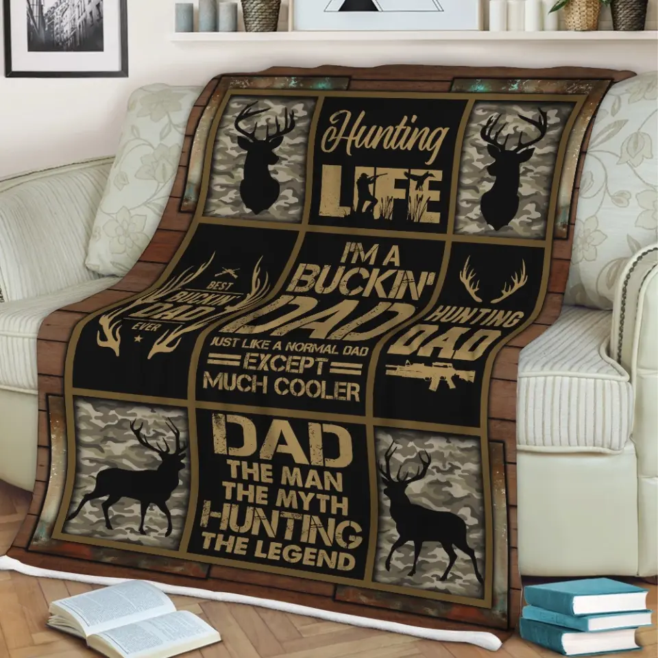 Father Daughter Hunting The Man The Myth The Legend Special Blanket Gift For Dad - Image 7