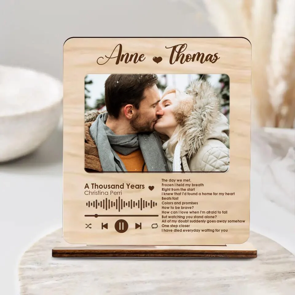 Favorite Song Lyrics And Photo Spotify Theme - Housewarming Gifts - Custom Wooden Plaque - Anniversary Gift For Couples - Image 2