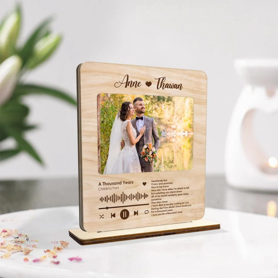 Favorite Song Lyrics And Photo Spotify Theme - Housewarming Gifts - Custom Wooden Plaque - Anniversary Gift For Couples - Image 3