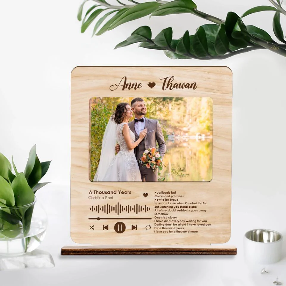 Favorite Song Lyrics And Photo Spotify Theme - Housewarming Gifts - Custom Wooden Plaque - Anniversary Gift For Couples - Image 5