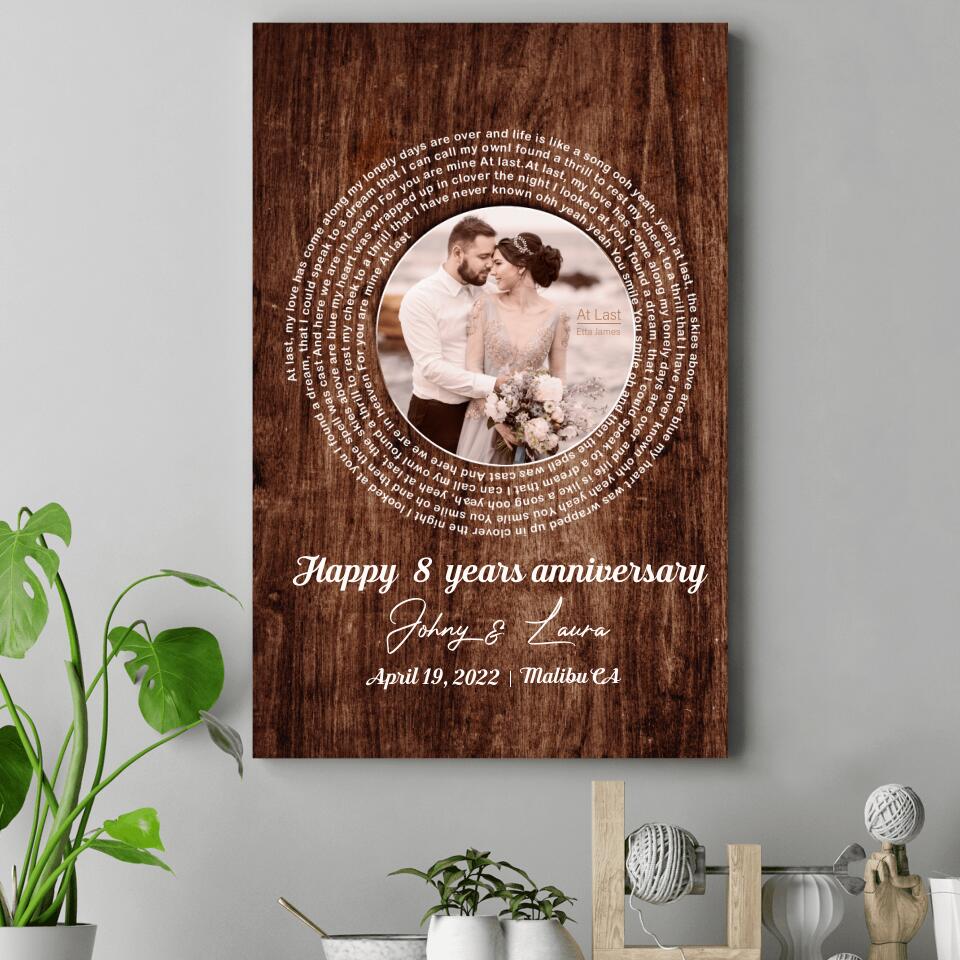 Favorite Song Lyrics Custom Canvas Poster Wedding Anniversary Gift For Couples - Image 2