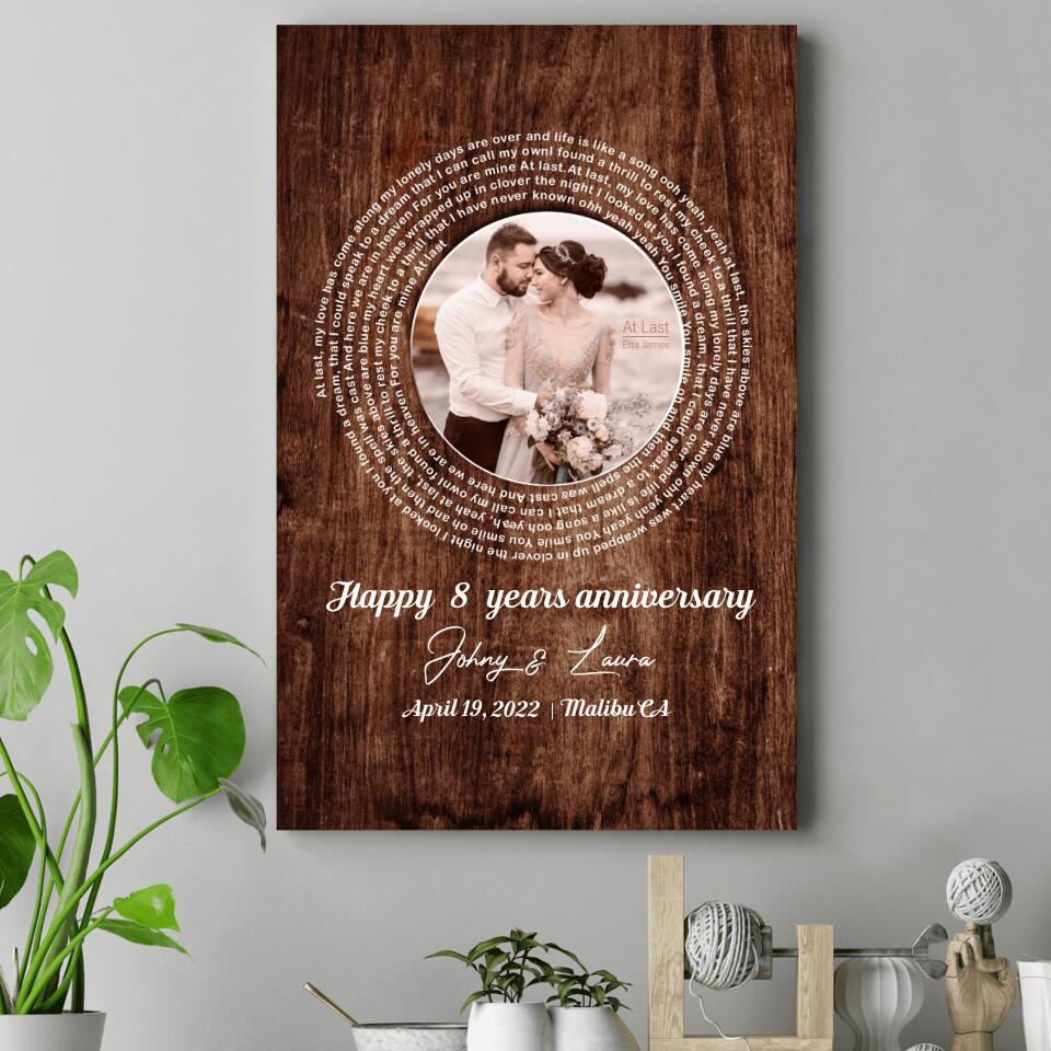 Favorite Song Lyrics Custom Canvas Poster Wedding Anniversary Gift For Couples - Image 3