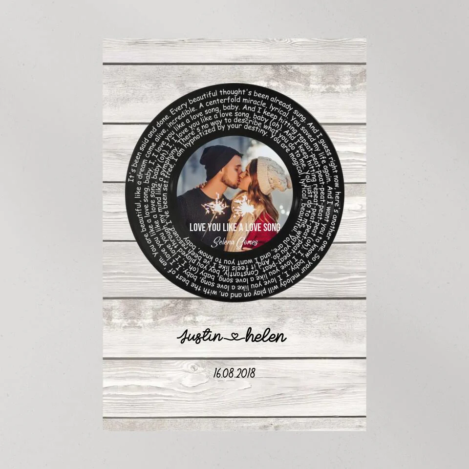 Favorite Song Lyrics Mixtape Custom Canvas Poster Anniversary Gift For Couples - Image 11