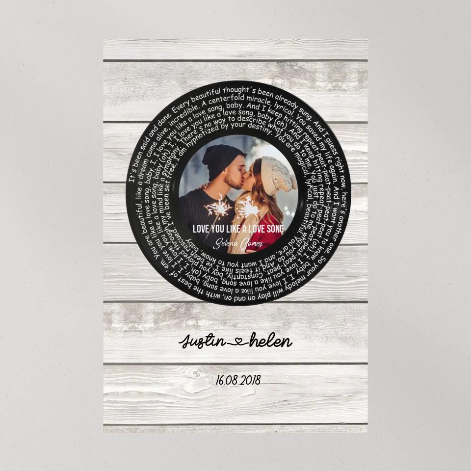 Favorite Song Lyrics Mixtape Custom Canvas Poster Anniversary Gift For Couples - Image 12