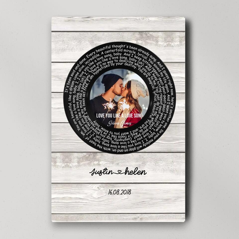 Favorite Song Lyrics Mixtape Custom Canvas Poster Anniversary Gift For Couples - Image 3