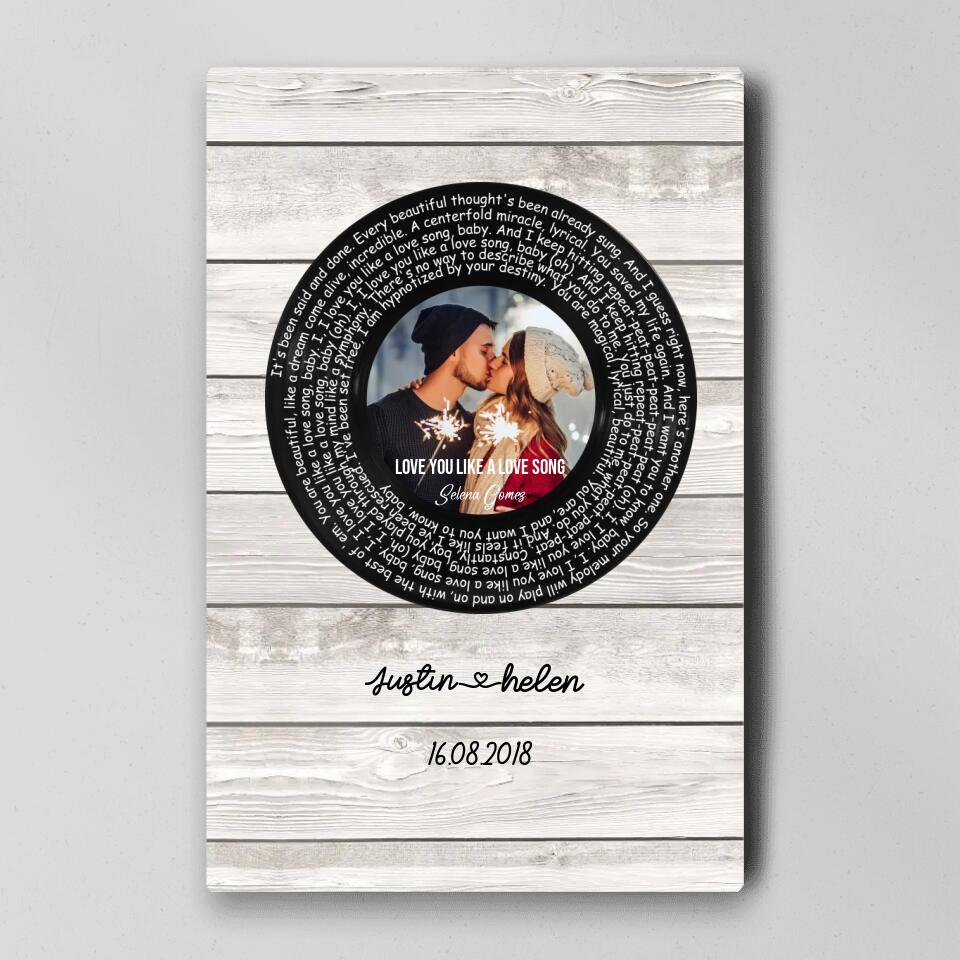 Favorite Song Lyrics Mixtape Custom Canvas Poster Anniversary Gift For Couples - Image 4