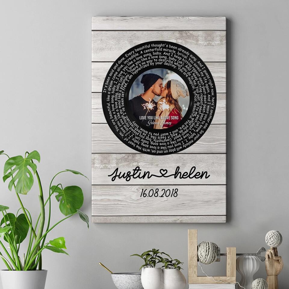 Favorite Song Lyrics Mixtape Custom Canvas Poster Anniversary Gift For Couples - Image 5