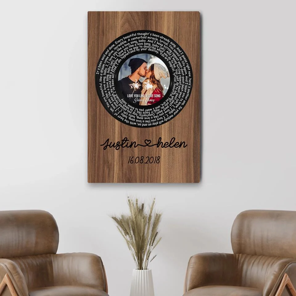 Favorite Song Lyrics Mixtape Custom Canvas Poster Anniversary Gift For Couples - Image 6