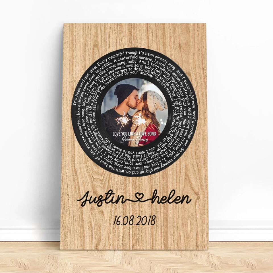 Favorite Song Lyrics Mixtape Custom Canvas Poster Anniversary Gift For Couples - Image 7